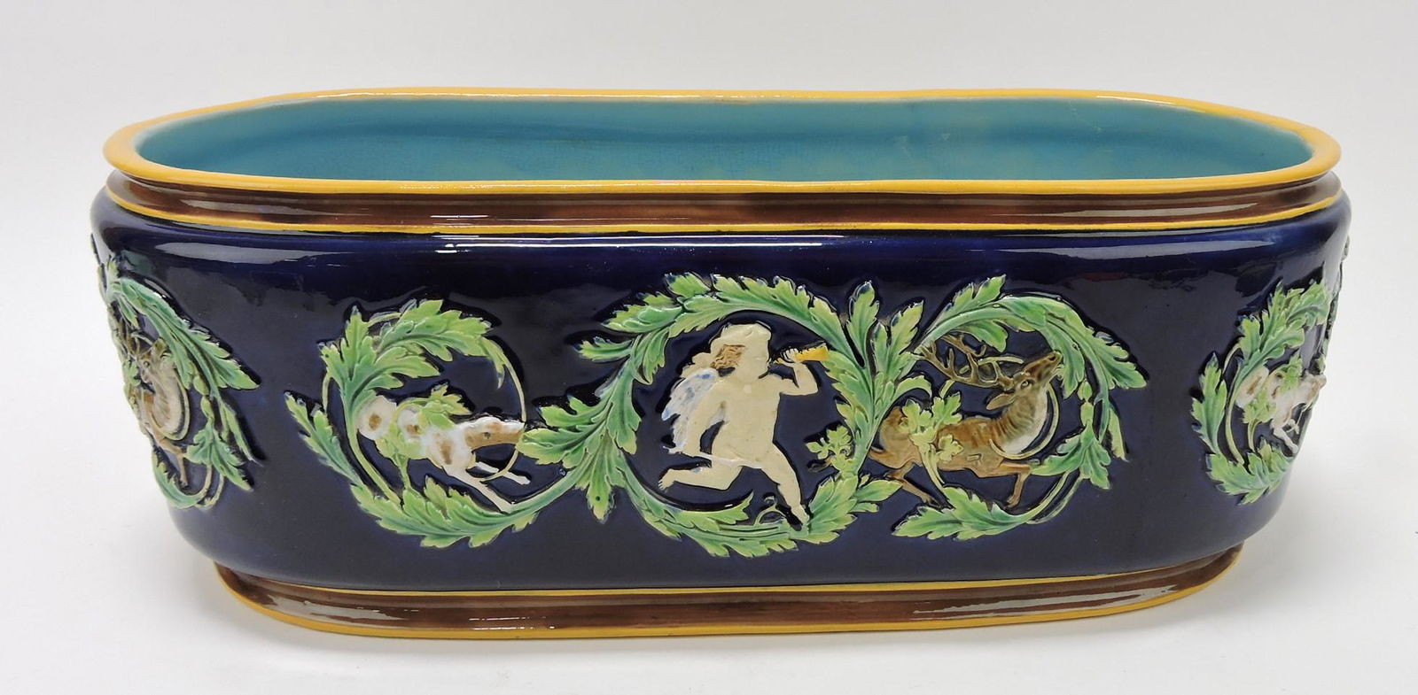 George Jones majolica cobalt oval (1 of 1)