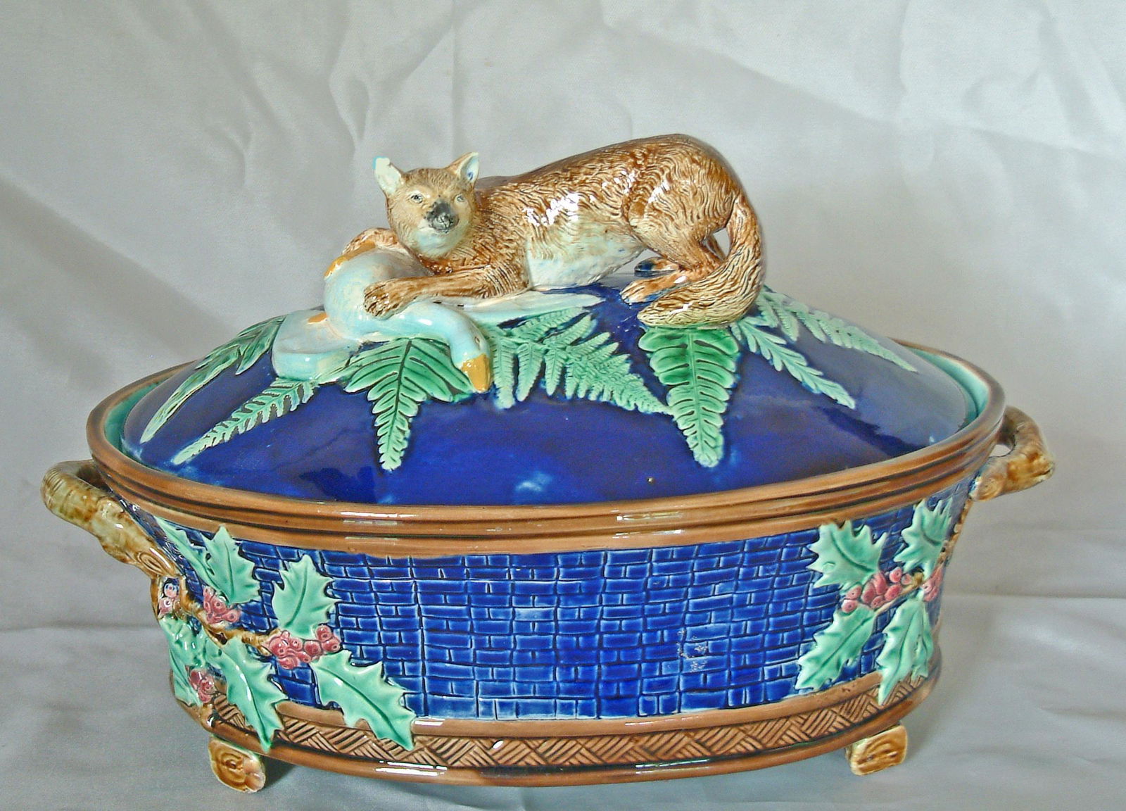 Joseph Holdcroft majolica fox and goose (1 of 3)
