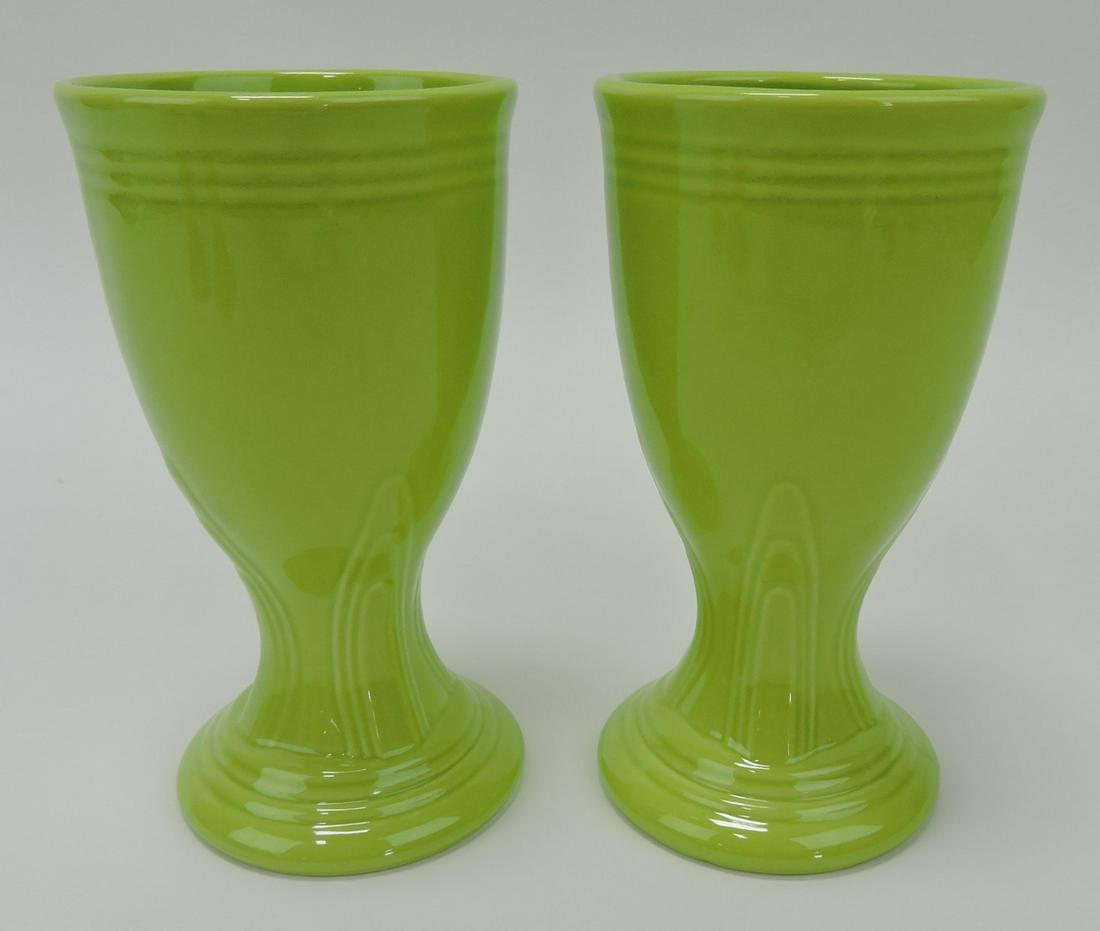 Fiesta Post 86 pair of goblets, chartreuse: .