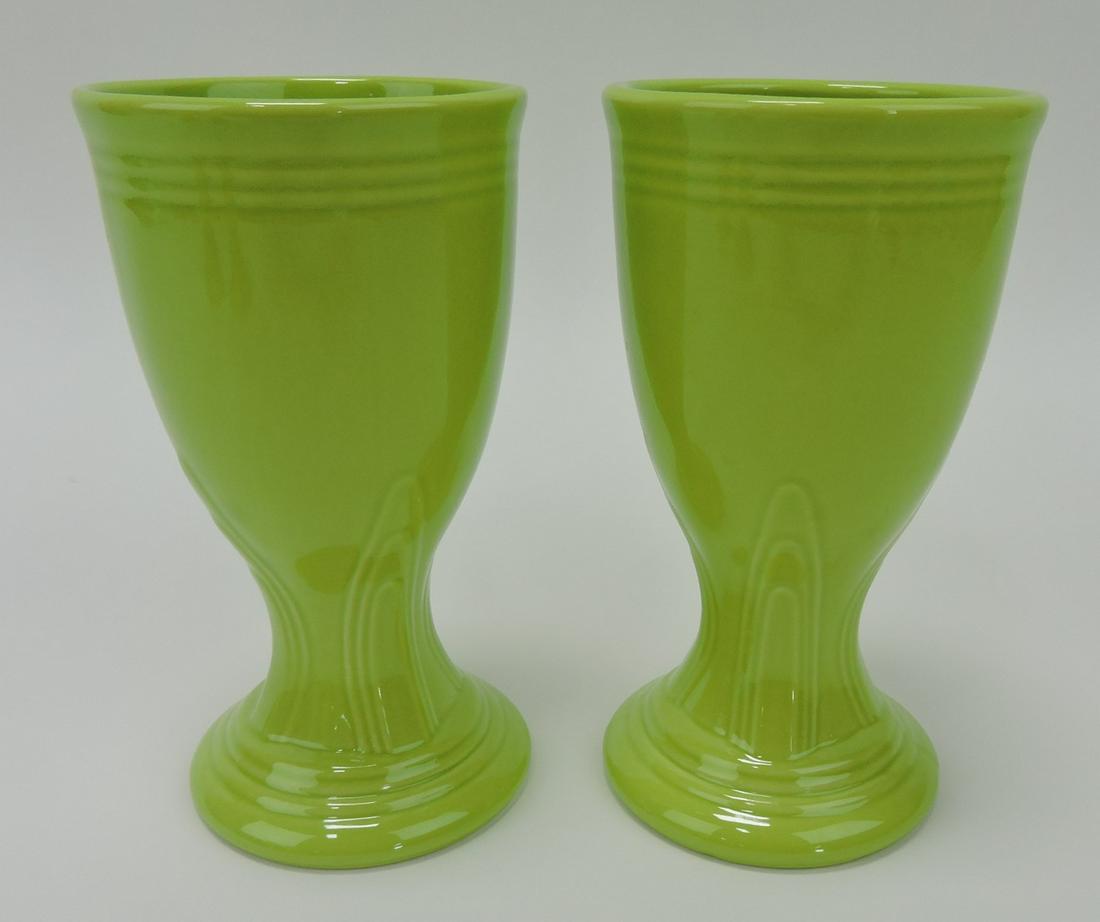 Fiesta Post 86 pair of goblets, chartreuse: .
