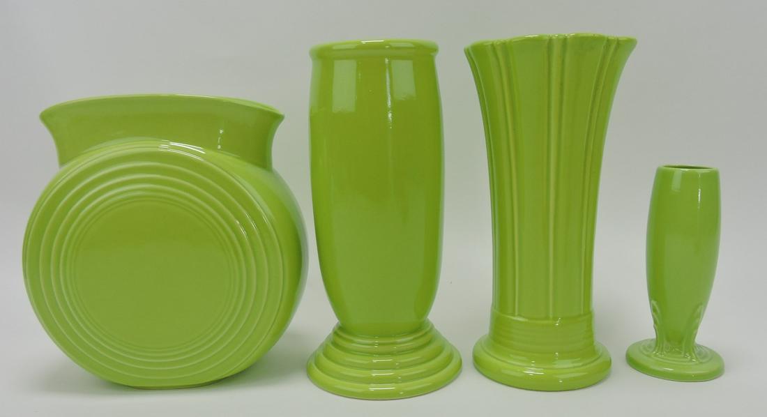 Fiesta Post 86 chartreuse vase group: (1 of 1)