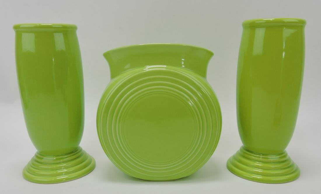 Fiesta Post 86 chartreuse vase group: (1 of 1)
