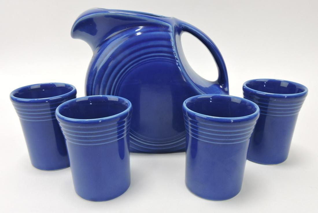 Fiesta Post 86 sapphire 5 piece water set (1 of 1)