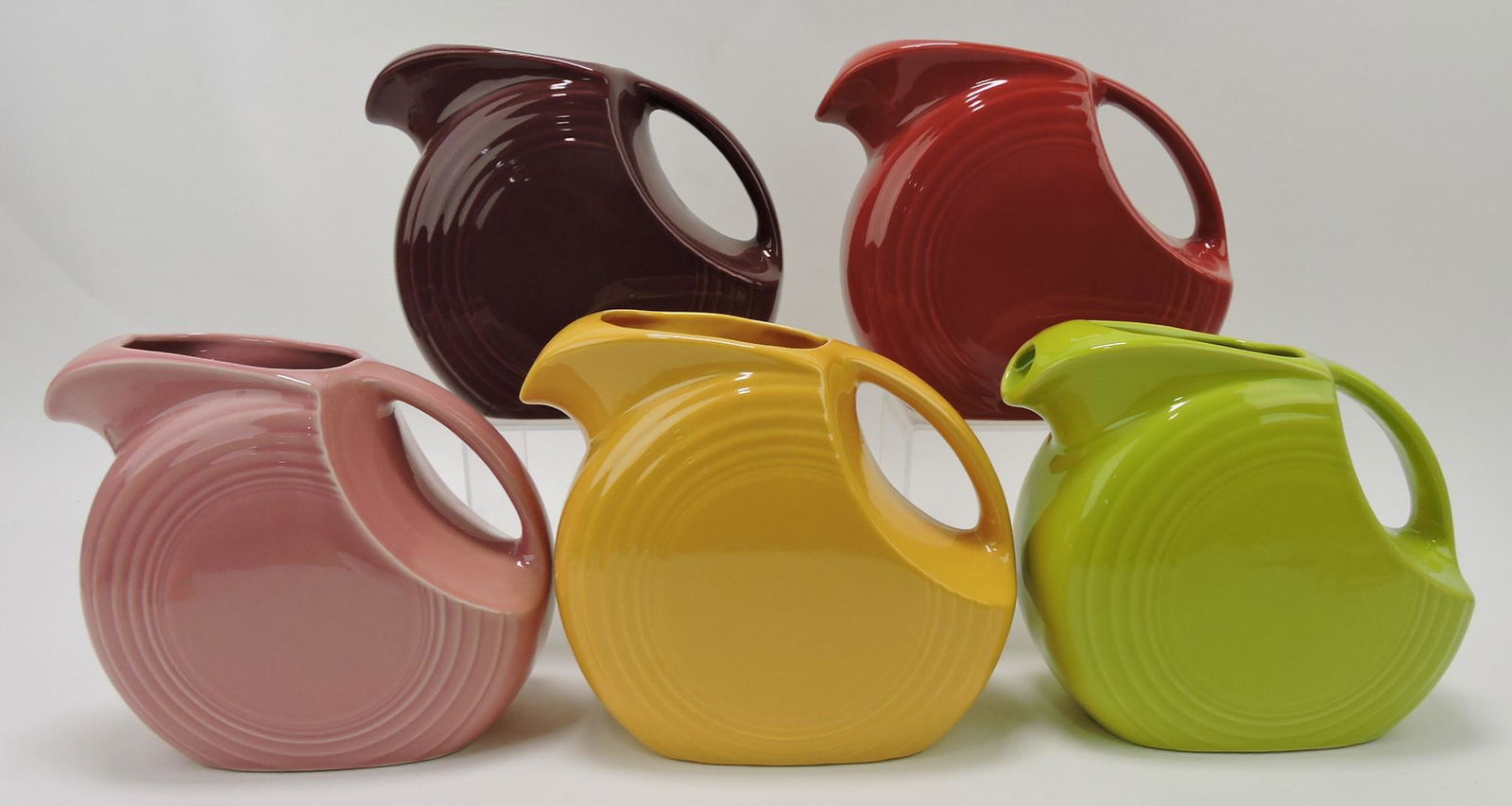 Fiesta Post 86 lot of 5 disc water pitchers, (1 of 1)