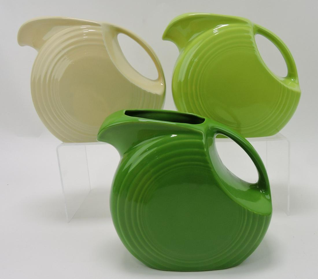 Fiesta Post 86 lot of 3 disc water pitchers, (1 of 1)
