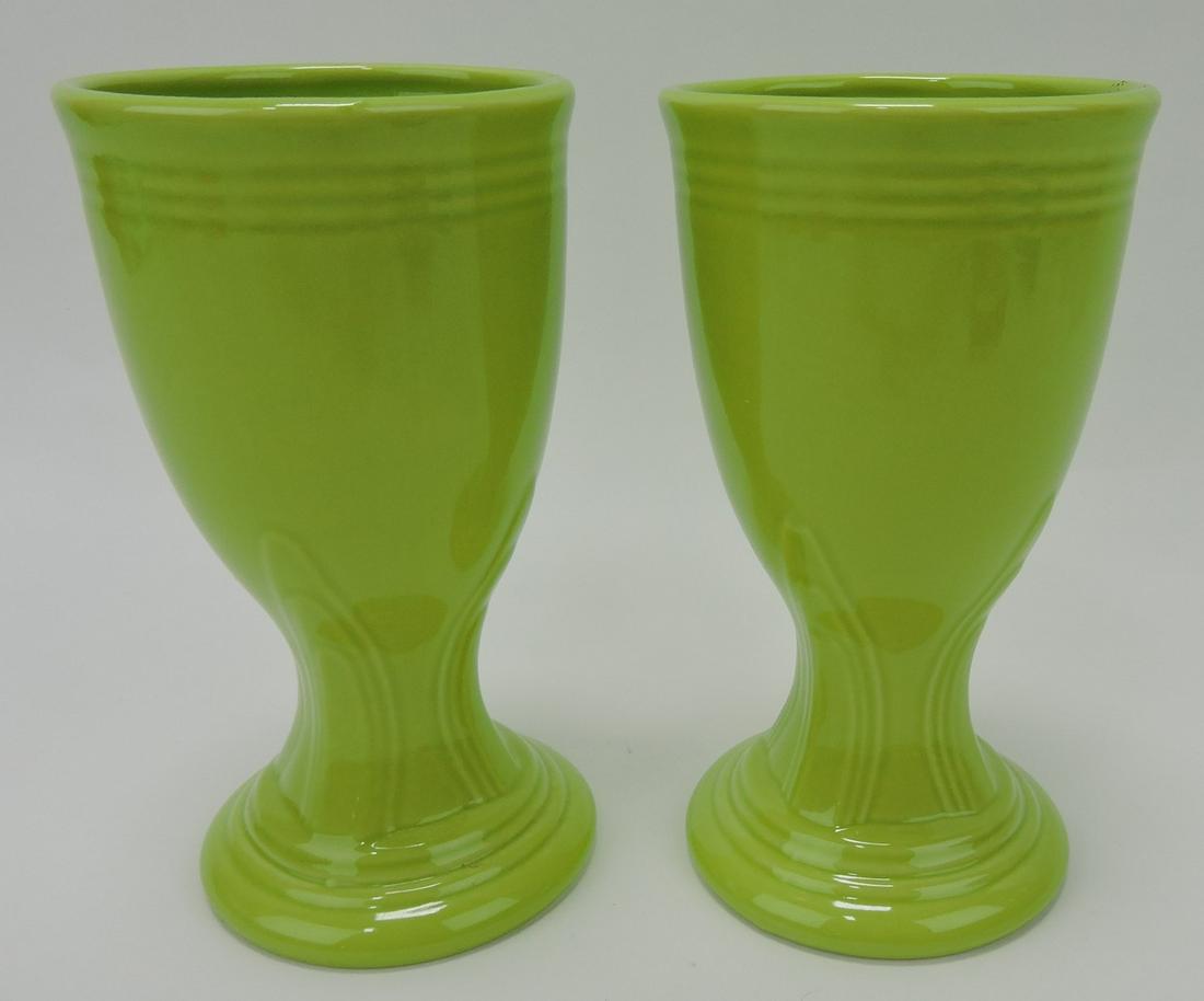 Fiesta Post 86 pair of goblets, chartreuse: .