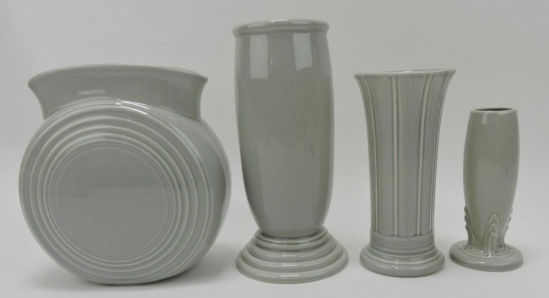 Fiesta Post 86 lot of 4 gray vases; (1 of 1)