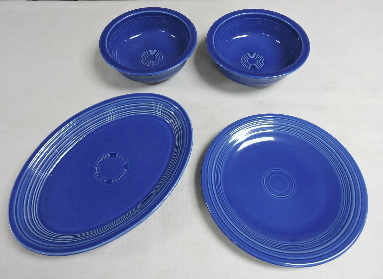 Fiesta Post 86 sapphire lot, platter, 2 nappy (1 of 1)