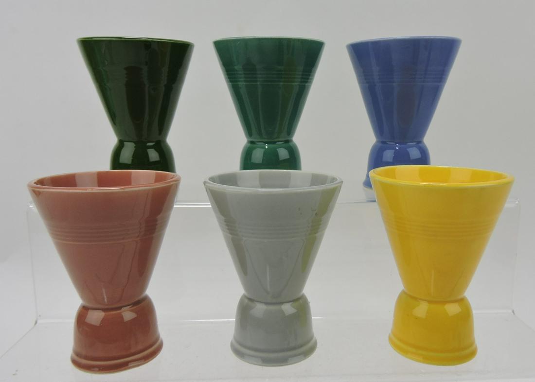 Fiesta Harlequin lot of 6 double egg cups, (1 of 1)