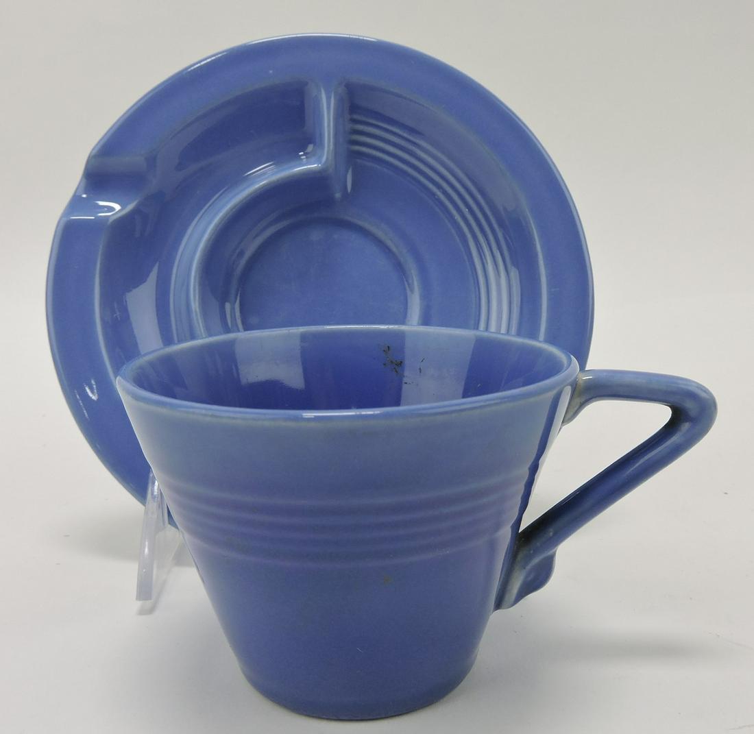 Fiesta Harlequin saucer ashtray and cup, (1 of 1)