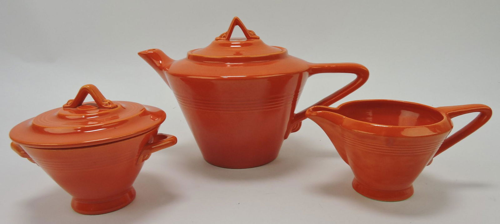 Fiesta Harlequin 3 pc tea set, red (1 of 1)