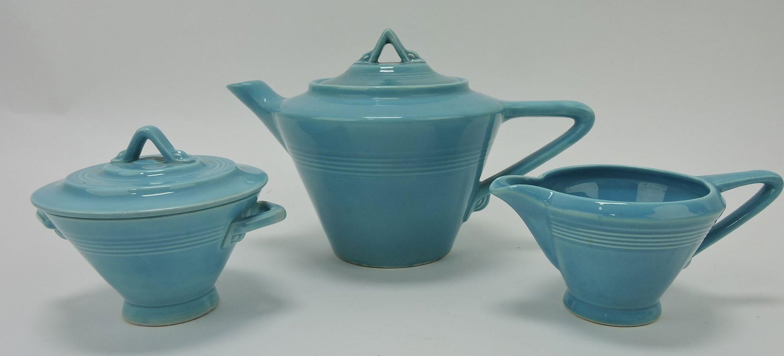 Fiesta Harlequin 3 pc tea set, turquoise (1 of 1)