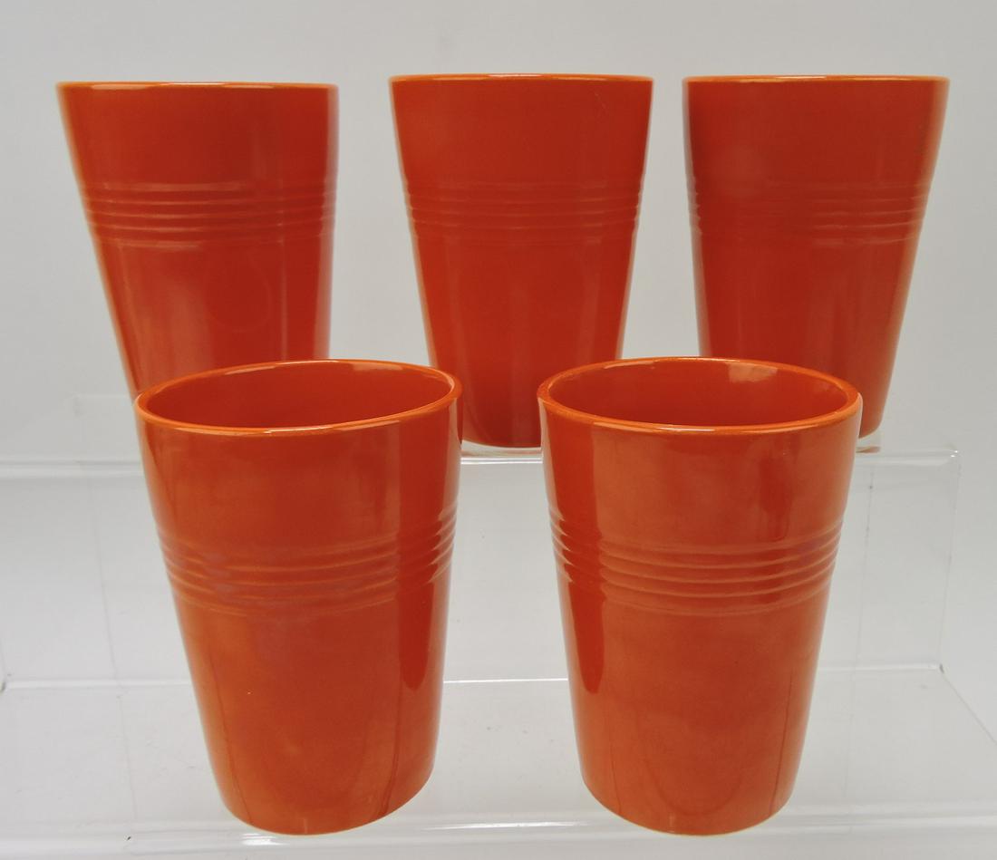Fiesta Harlequin set of 5 red tumblers: .