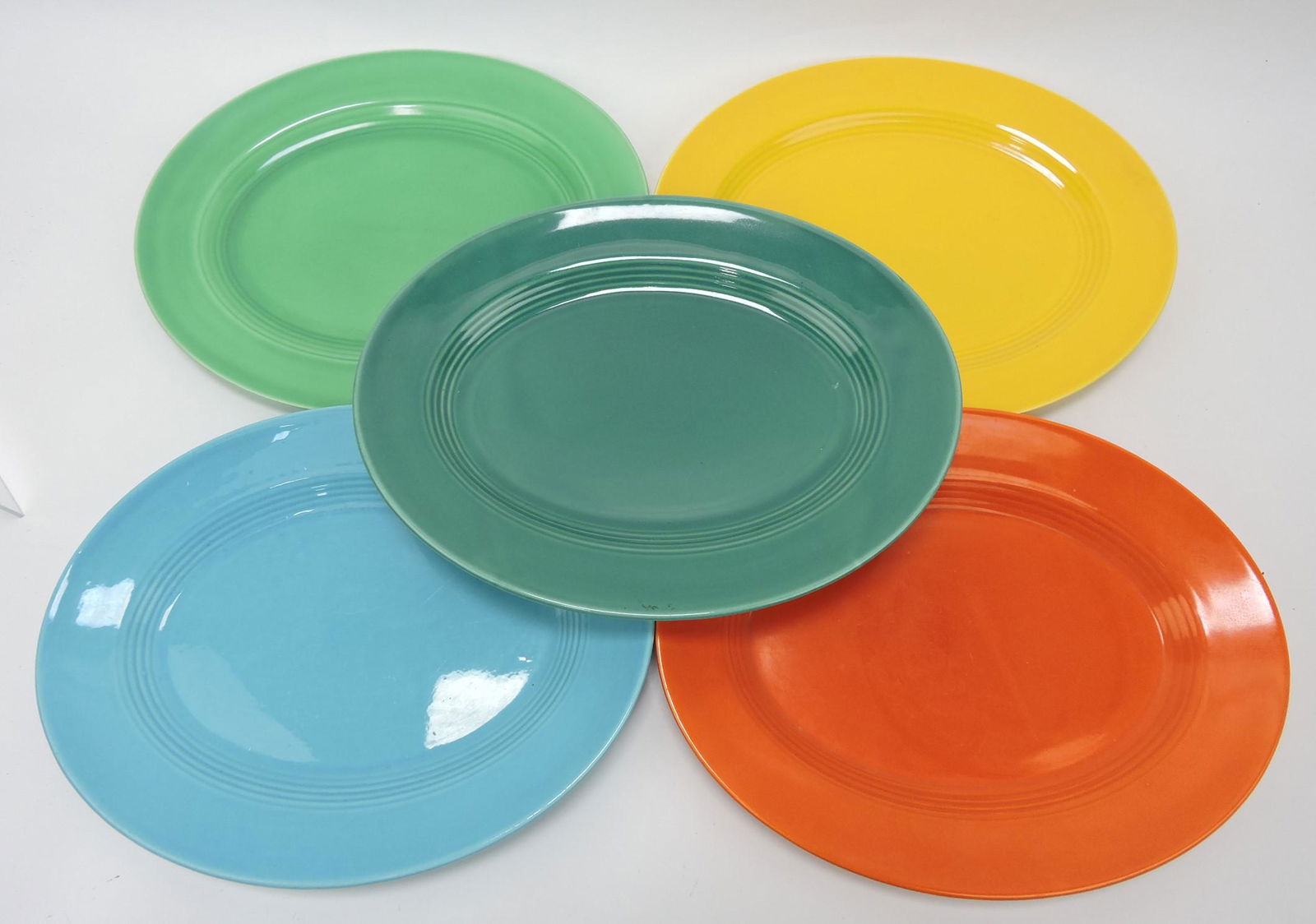 Fiesta Harlequin lot of 5 - 13" platters, (1 of 1)