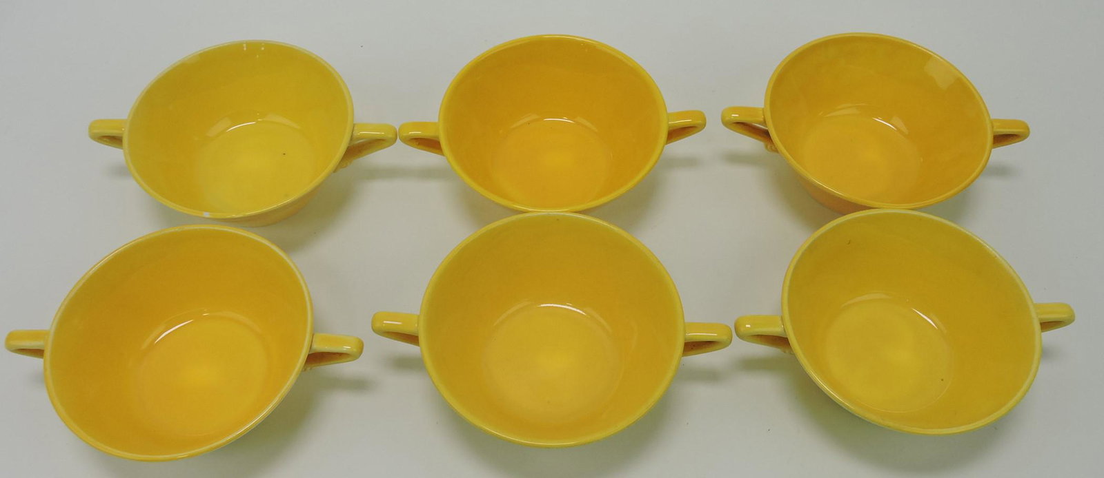 Fiesta Harlequin cream soup group,: 6 yellow