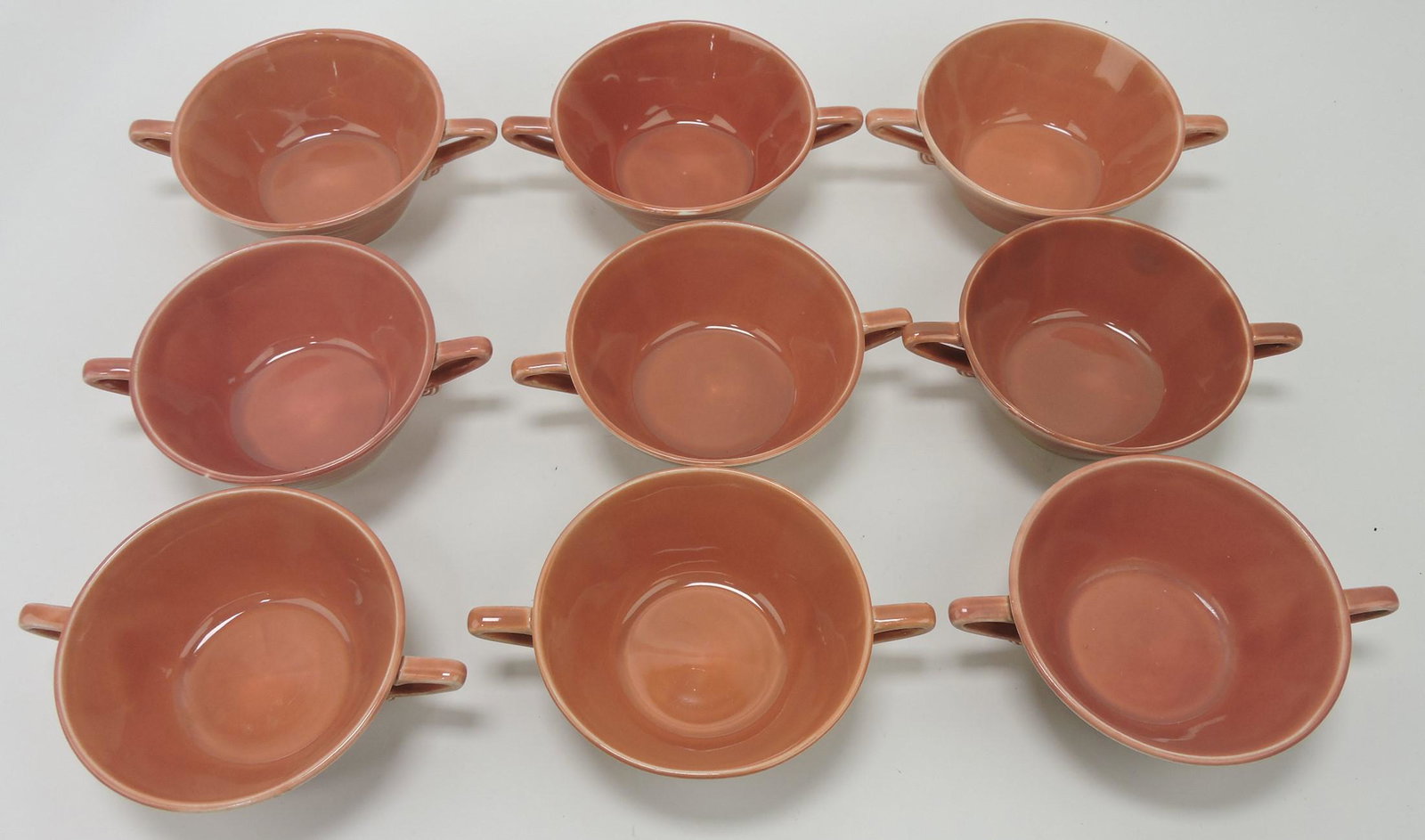 Fiesta Harlequin cream soup group,: 9 rose