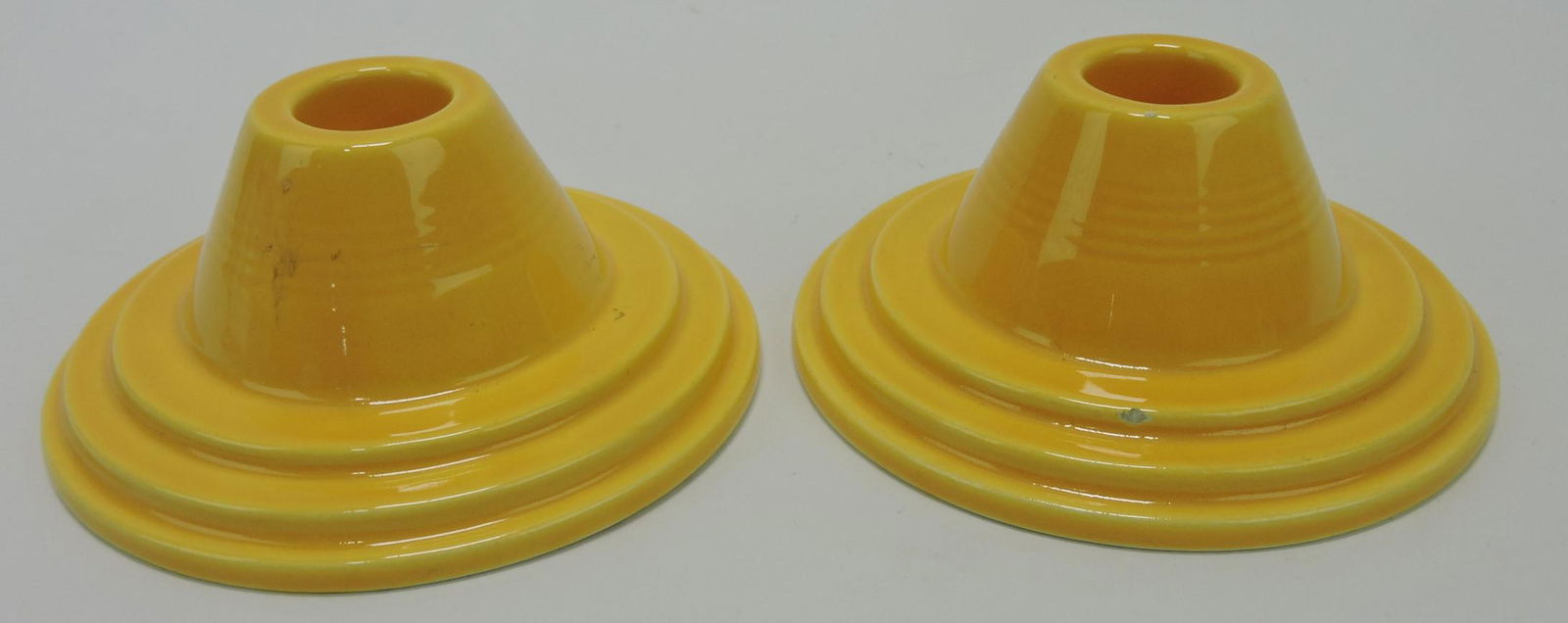 Fiesta Harlequin pair candle holders, (1 of 1)