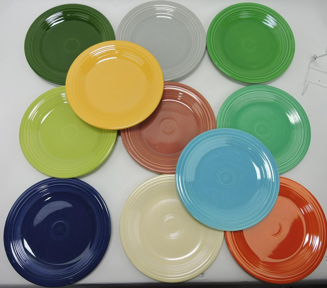 Fiesta 10" plate group, all 11 colors, some: with wear