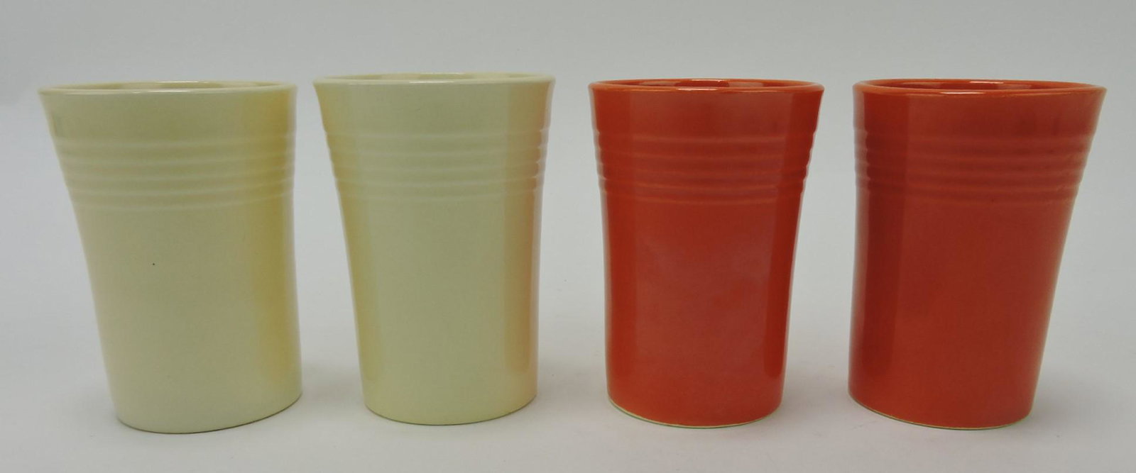 Fiesta juice tumbler group, 2 red, 2 ivory: .