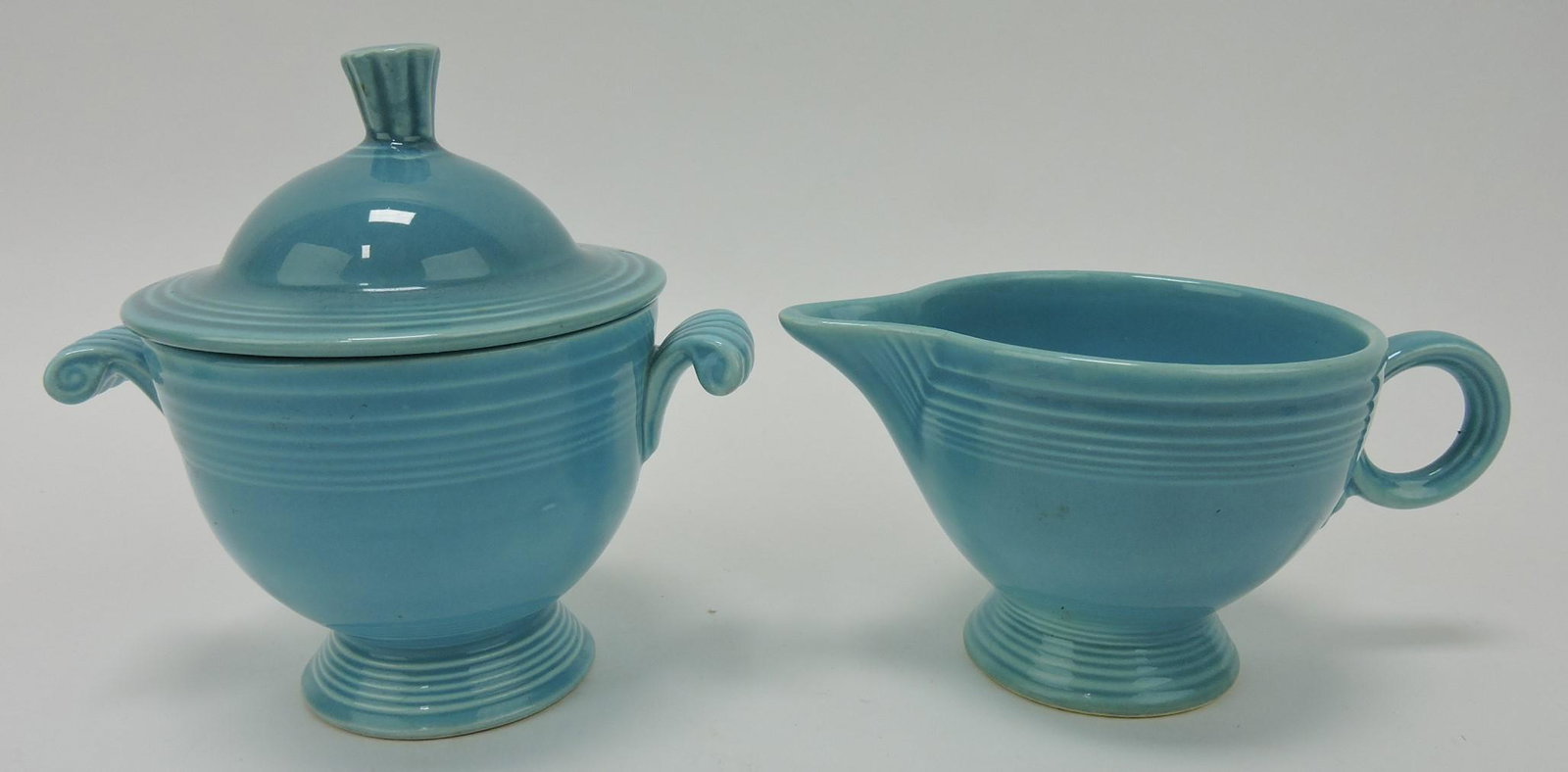 Fiesta cream & sugar, turquoise: .