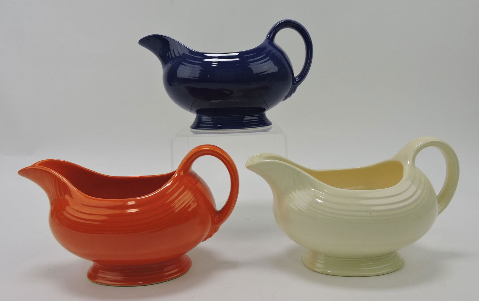 Fiesta sauce boat group, red, cobalt, ivory (1 of 1)