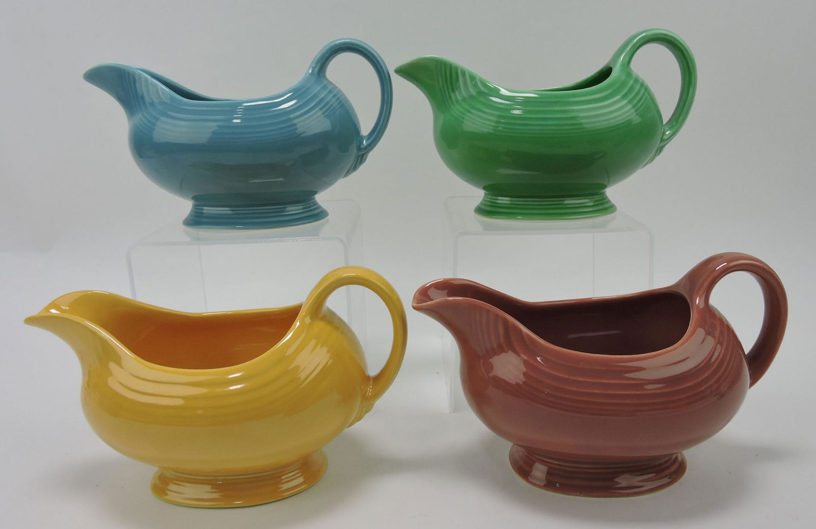 Fiesta sauce boat group, turquoise, green, (1 of 1)