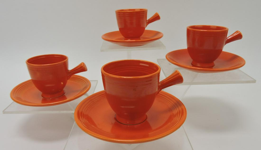 Fiesta demitasse cup & saucer group, 4 red (1 of 1)