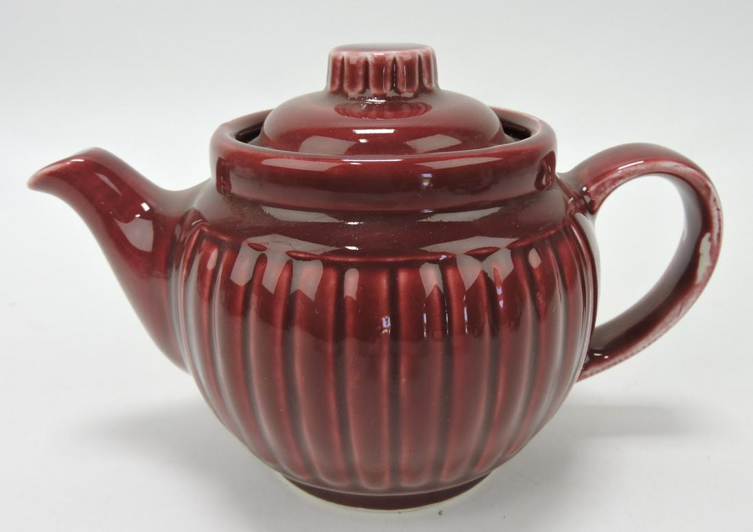 Hall China Everson ribbed teapot, sample, (1 of 2)