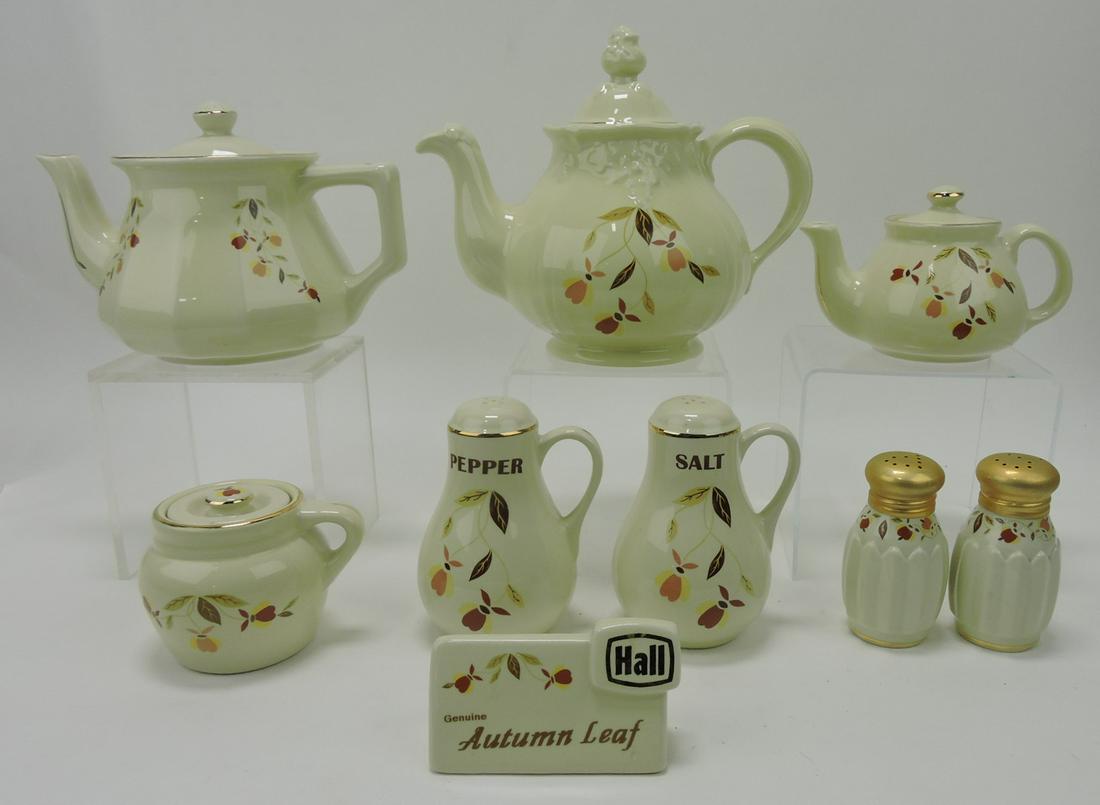 Hall China Autumn Leaf lot of 7 pieces, (1 of 1)