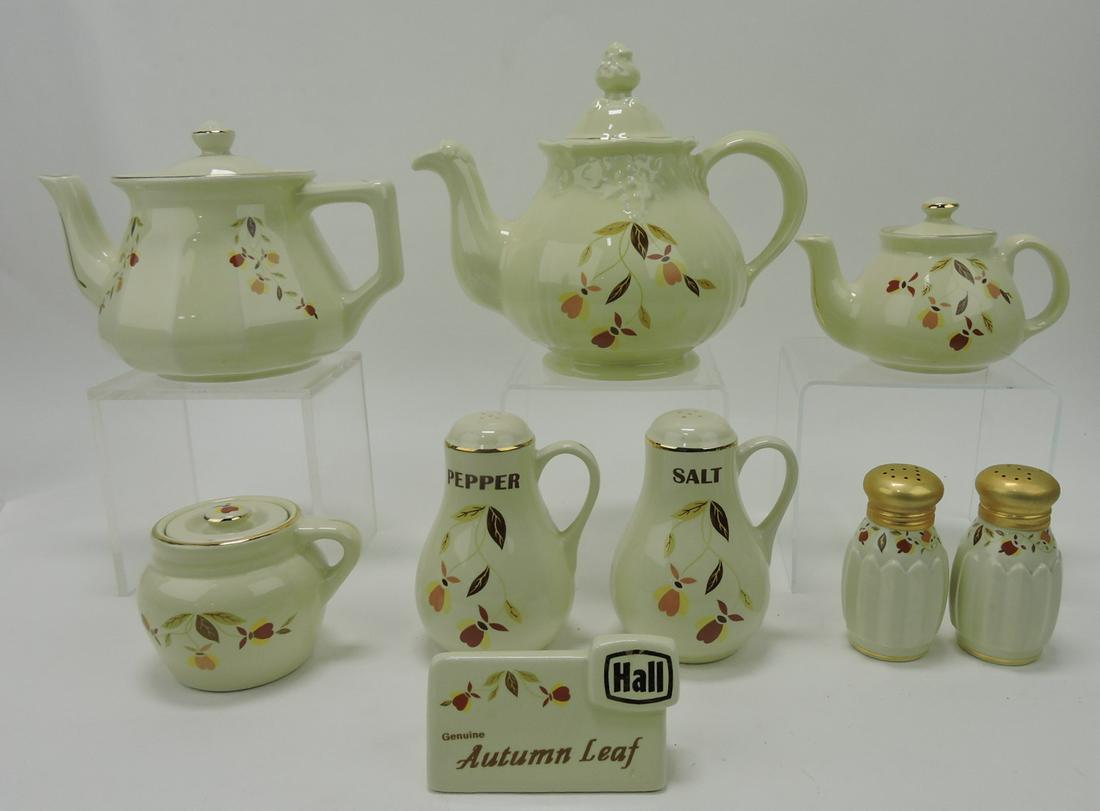 Hall China Autumn Leaf lot of 7 pieces, (1 of 1)