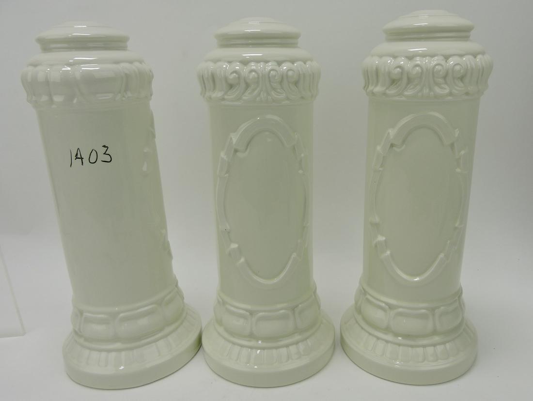 Hall China lamp base sample lot of 3 marked (1 of 1)