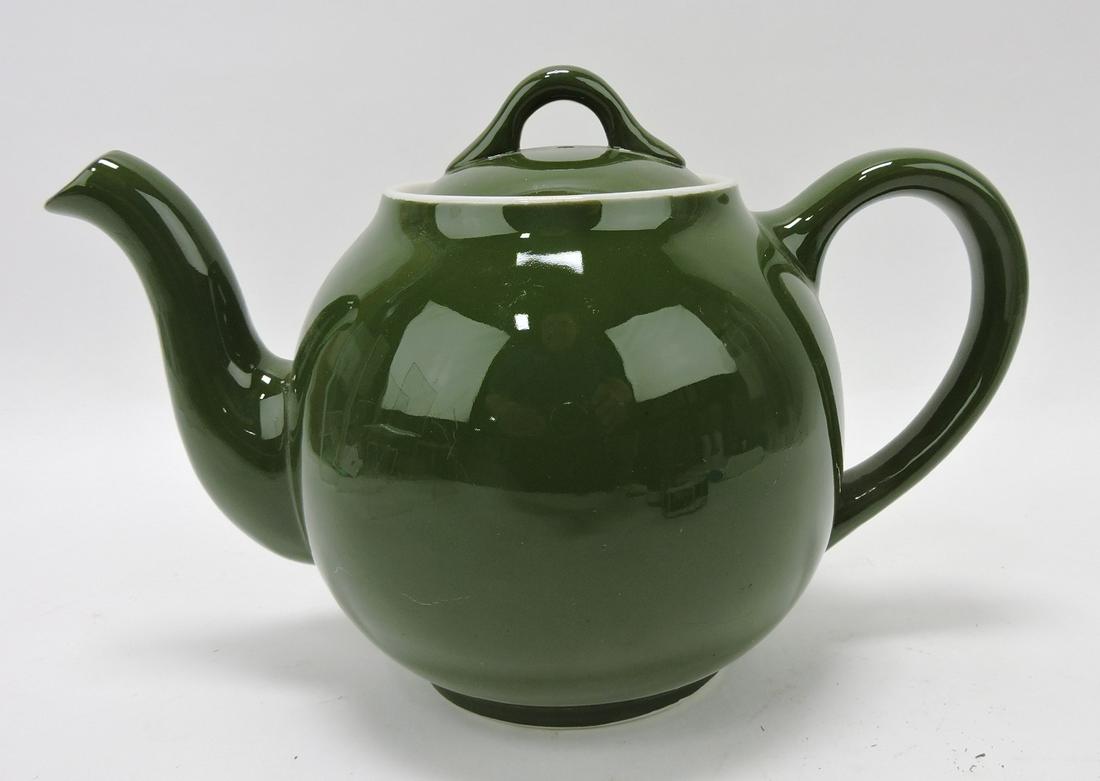 Hall China teapot, green (1 of 1)