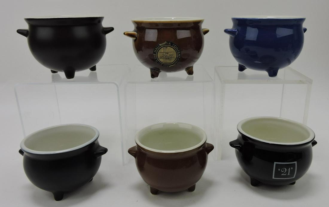 Hall China lot of 6 small footed kettles, (1 of 1)