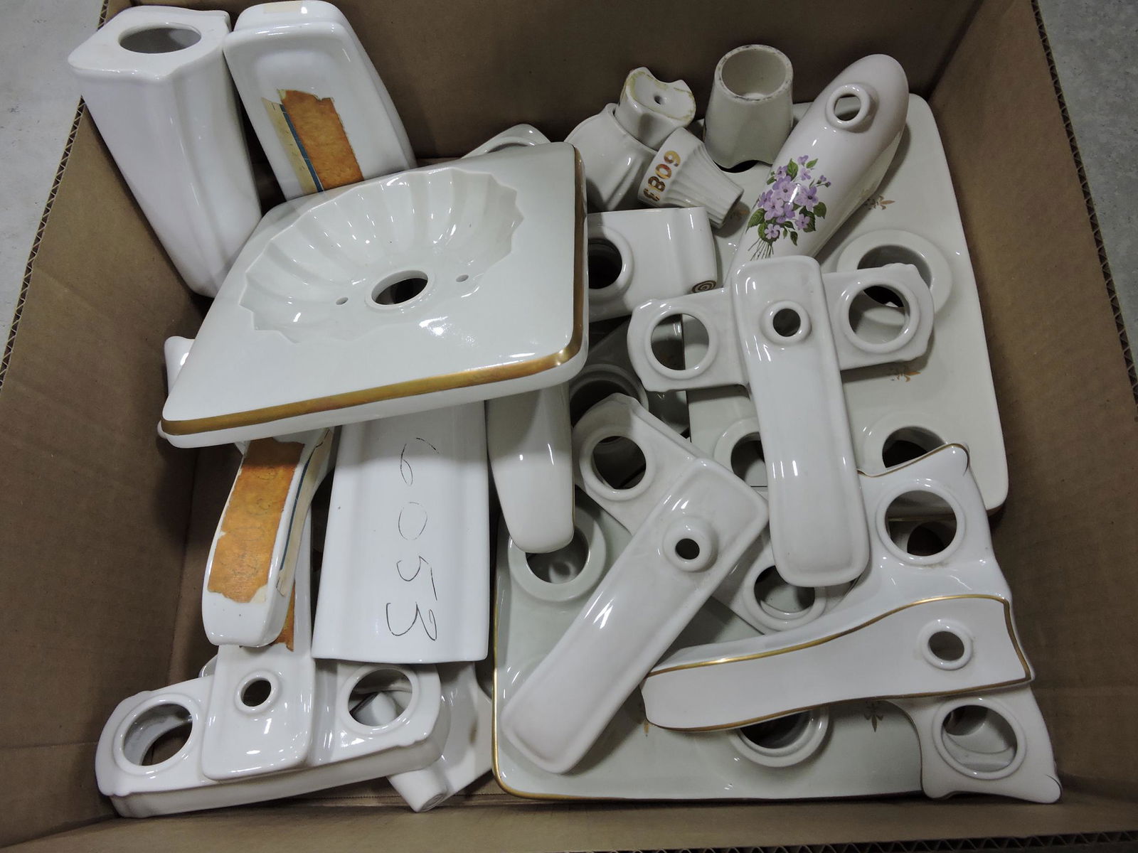 Hall China box of bath faucet fixtures and (1 of 1)