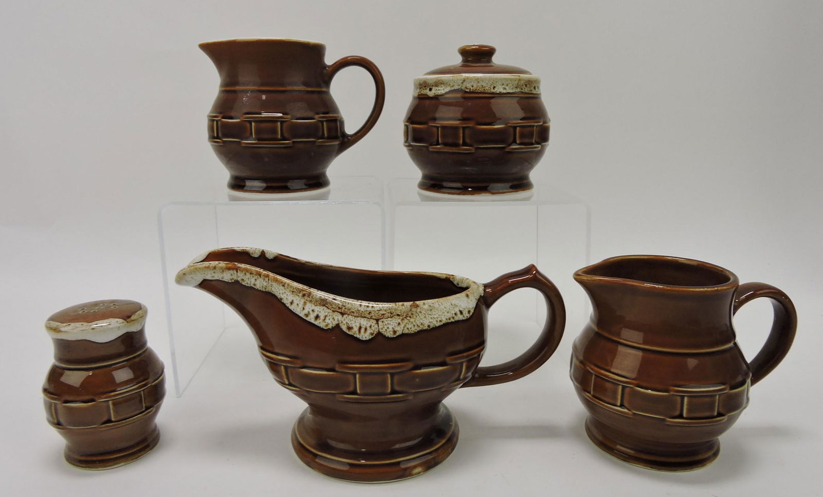 Hall China lot of 5 basketweave pieces made (1 of 1)