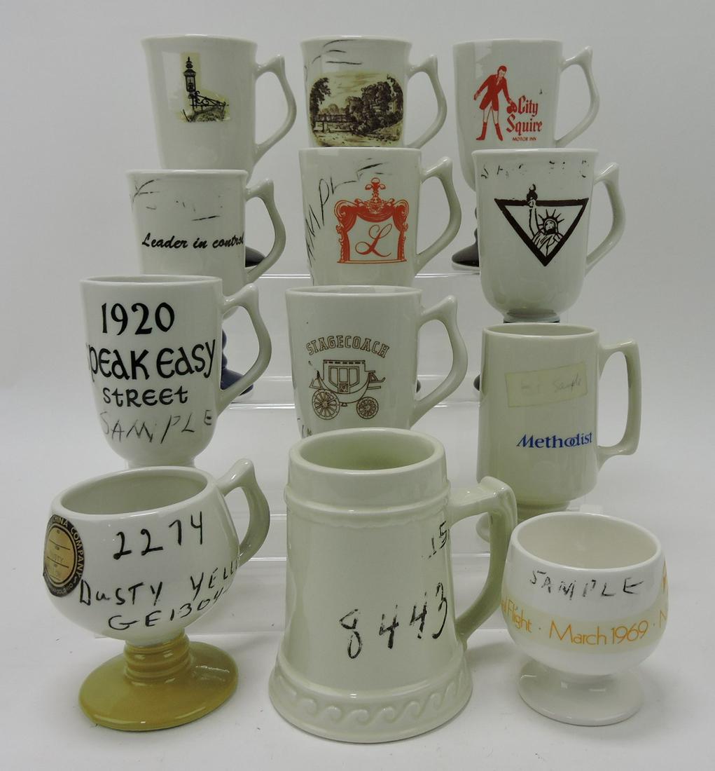 Hall China lot of 12 pedestal mugs, (1 of 1)