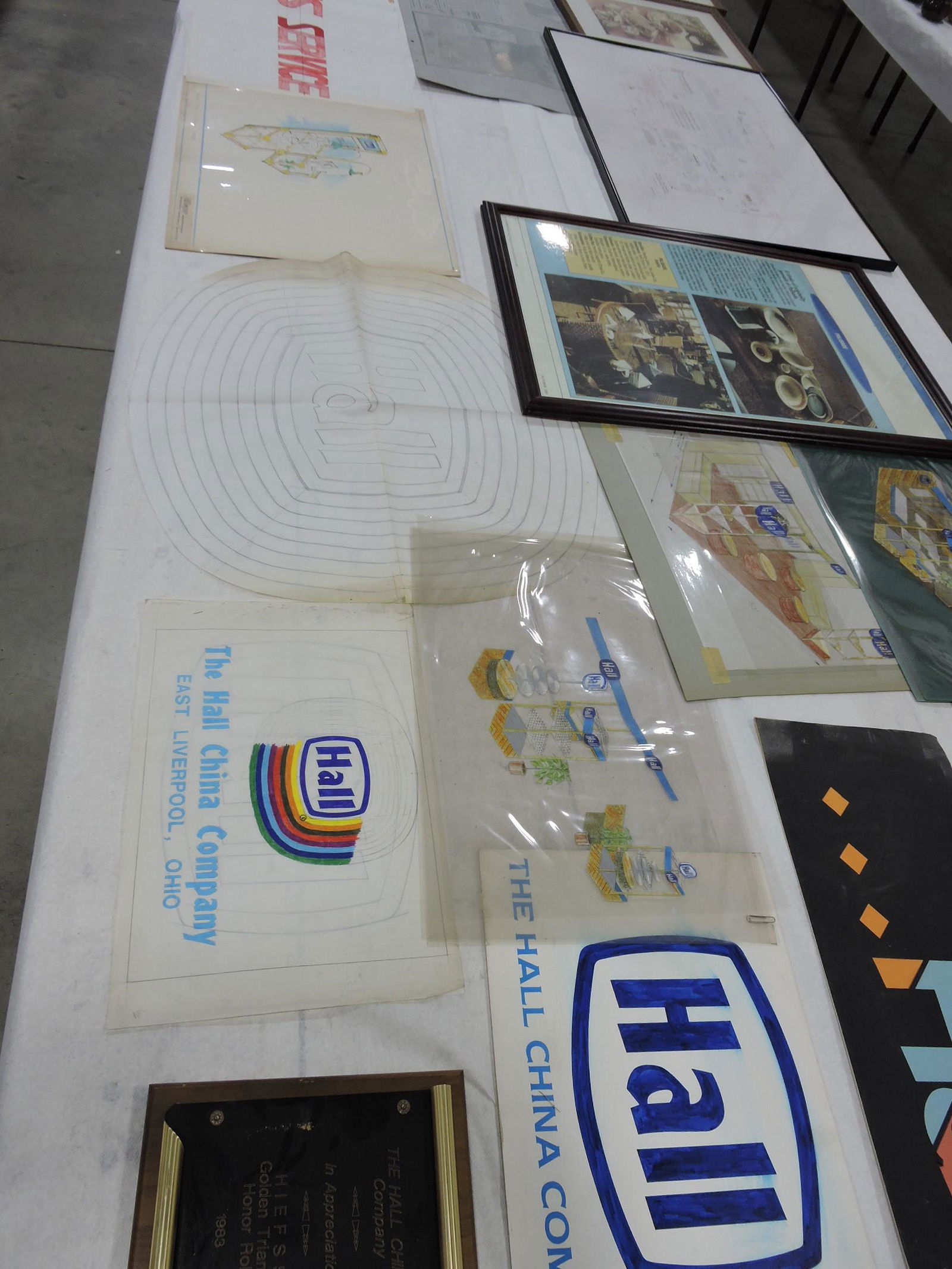 Hall china lot of artwork, signs, display (1 of 12)