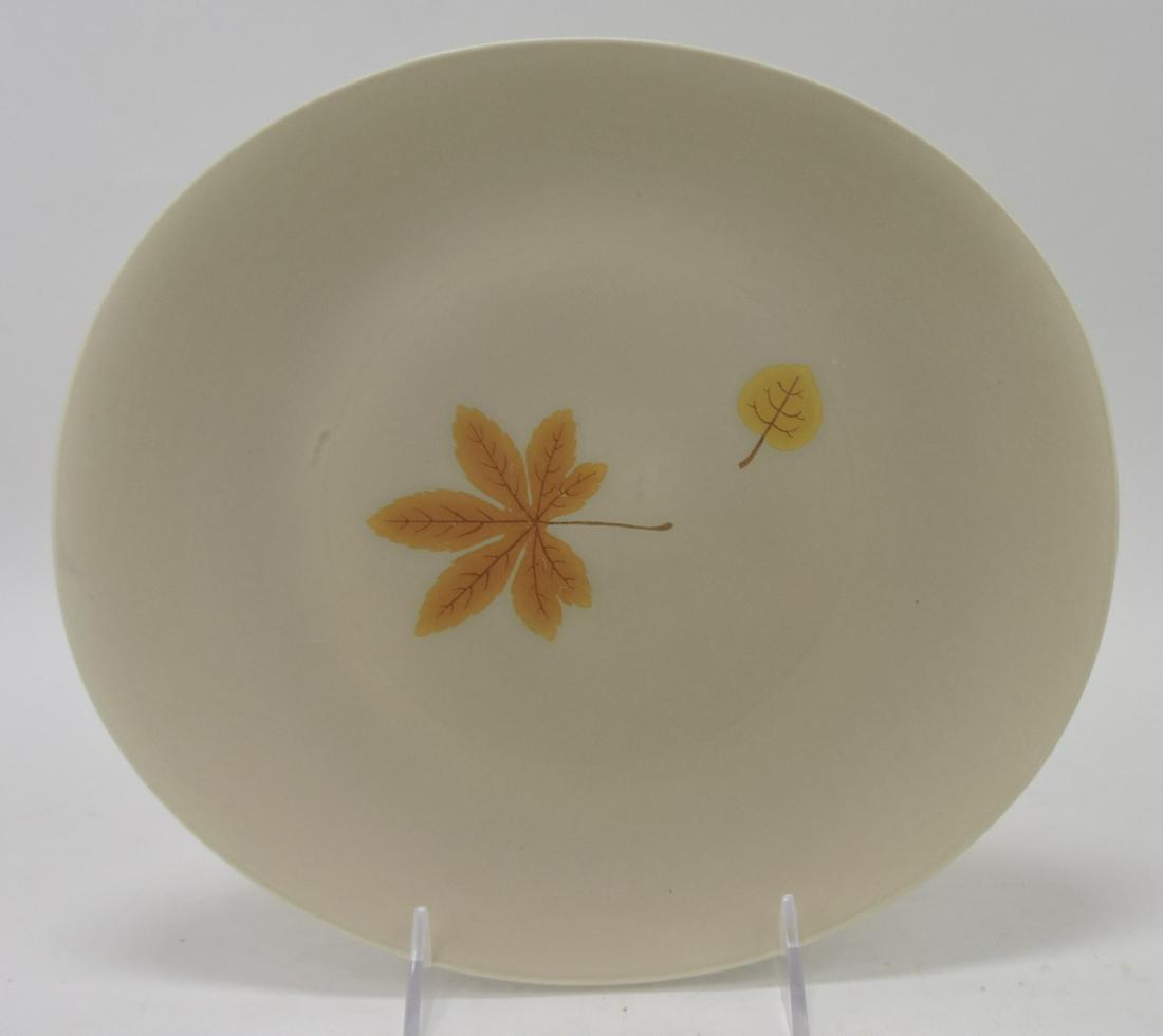 Hall China MCM Eva Zeisel Tomorrow's: Classic dinner plate, satin taupe glaze with decal, shop sample, numbered on bottom