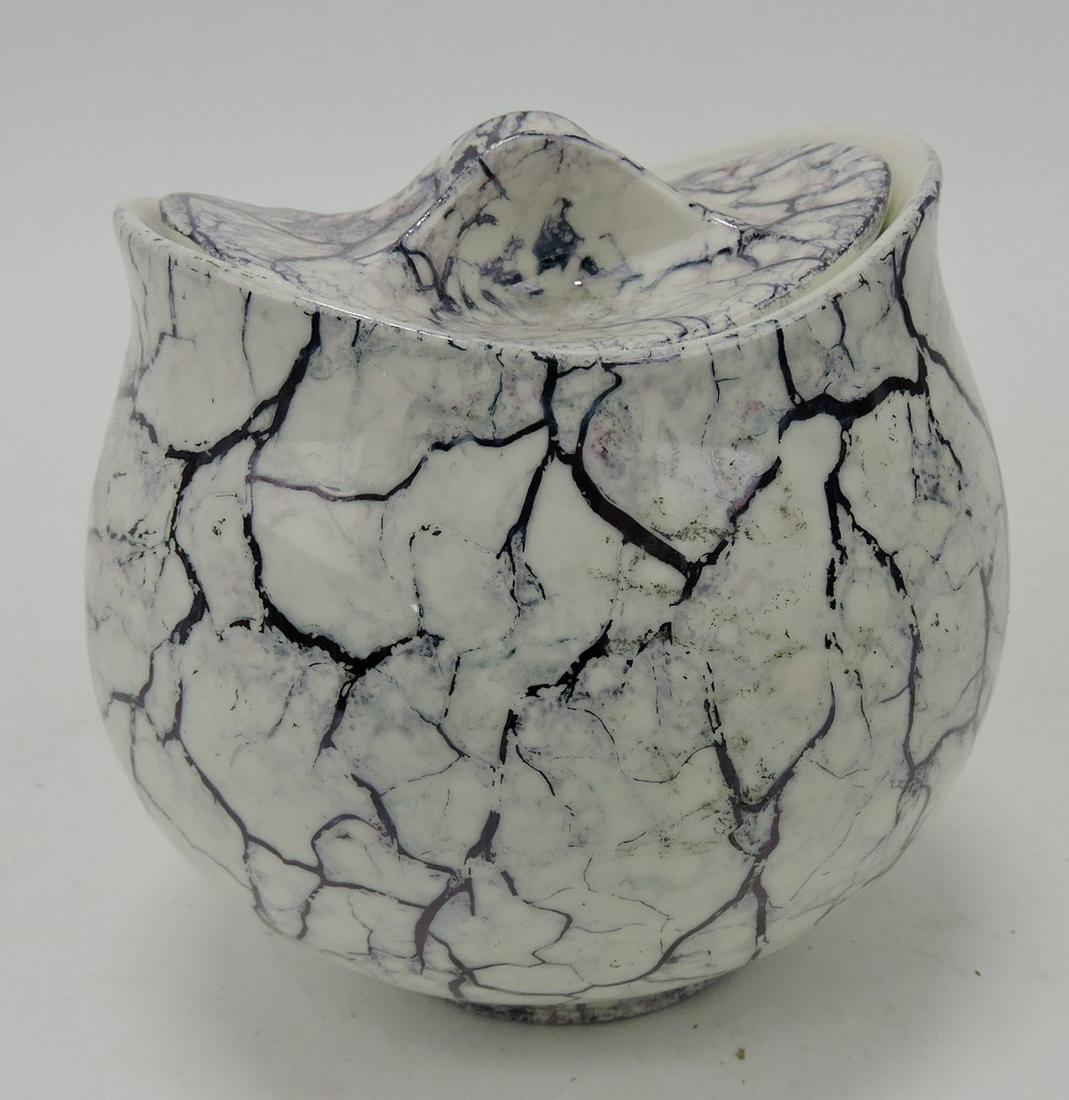 Hall China MCM Eva Zeisel Tomorrow's: Classic sugar bowl, shop sample with experimental glaze