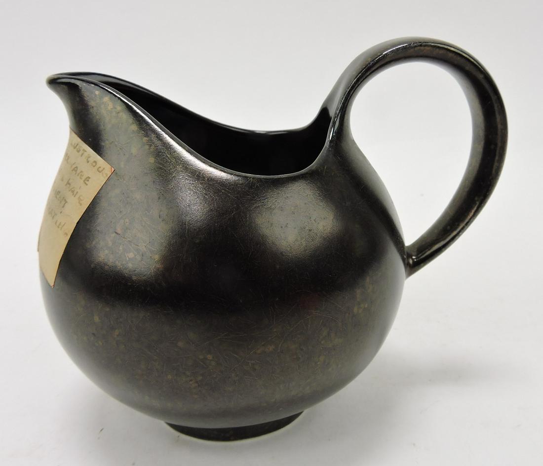 Hall China MCM Eva Zeisel Tomorrow's: Classic creamer, shop sample with experimental glaze and paper label dated 11-11-54