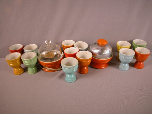 Fiesta Hankskraft go-along lot of 2 egg poachers an: Fiesta Hankskraft go-along lot of 2 egg poachers and 8 egg cups and 5 extra egg cups