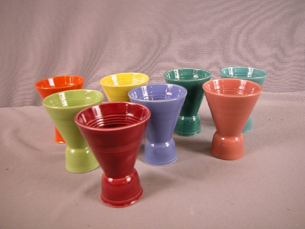 Fiesta Harlequin double egg cup group - 8 colors, : Fiesta Harlequin double egg cup group - 8 colors, 1 with nick
