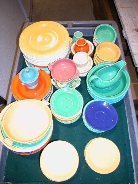 Fiesta lot of 105 pieces of various Fiesta and ot: Fiesta lot of 105 pieces of various Fiesta and other HLC wares, some with damage