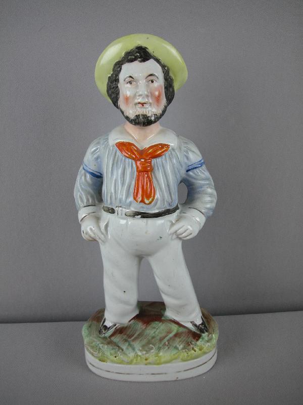Staffordshire figure of fat sailor, 11 1/2" : Staffordshire figure of fat sailor, 11 1/2"