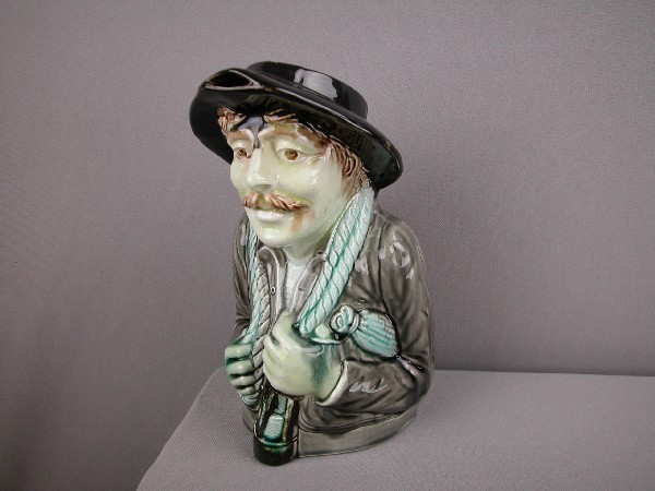 FRIE ONNAING figural "Miner" pitcher, ref: Cunnin: FRIE ONNAING figural "Miner" pitcher, ref: Cunningham p. 107, 9 1/2", rare form