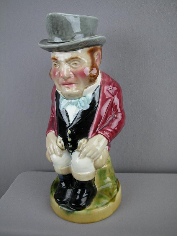 Sarreguemines "John Bull" figural pitcher, no. : Sarreguemines "John Bull" figural pitcher, no. 3429, 13", ref: Cunningham p. 72