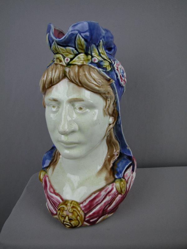 FRIE ONNAING "Marianne" figural pitcher, rare f: FRIE ONNAING "Marianne" figural pitcher, rare form, 10 1/2", ref: Cunningham p. 110, minor nick