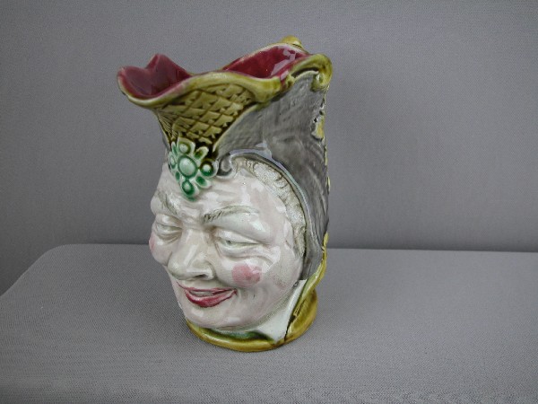 Onnaing French figural face jug "fou de roi" or : Onnaing French figural face jug "fou de roi" or King's Jester, ref: Cunningham p. 107, 7", rim chip