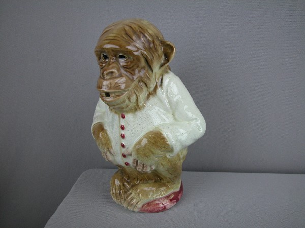 St. Clement figural monkey pitcher, 9 1/2", ref:: St. Clement figural monkey pitcher, 9 1/2", ref: Cunningham p. 98
