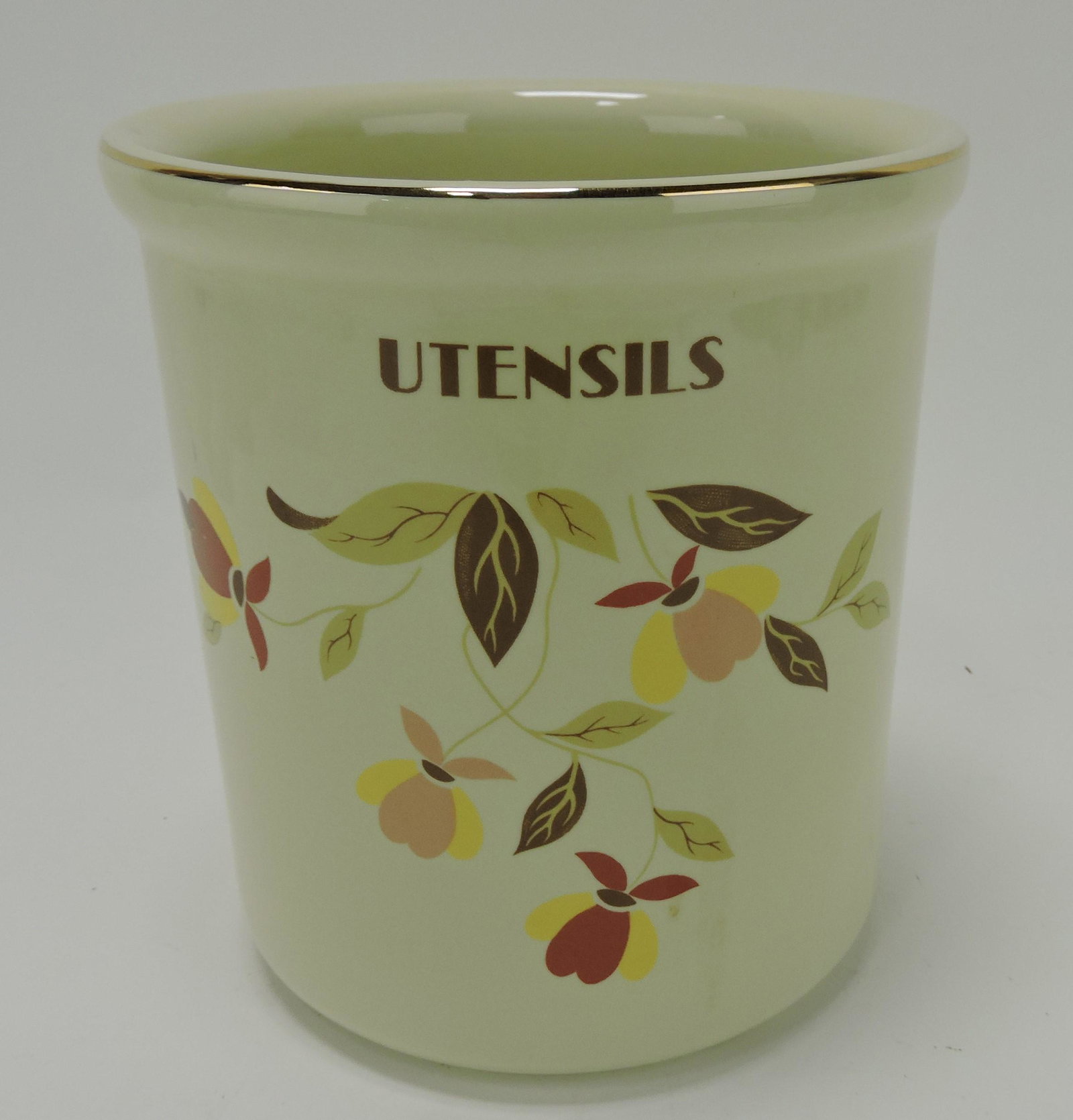 Hall China Autumn Leaf utensil crock: .